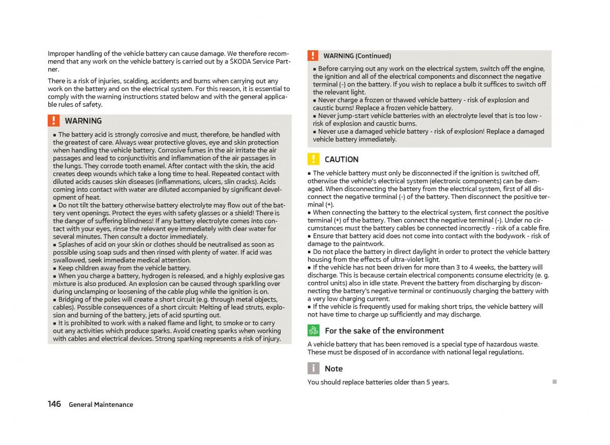 Skoda Fabia II 2 owners manual / page 148