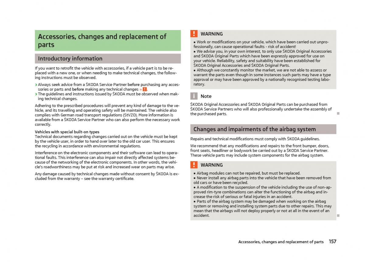 Skoda Fabia II 2 owners manual / page 159