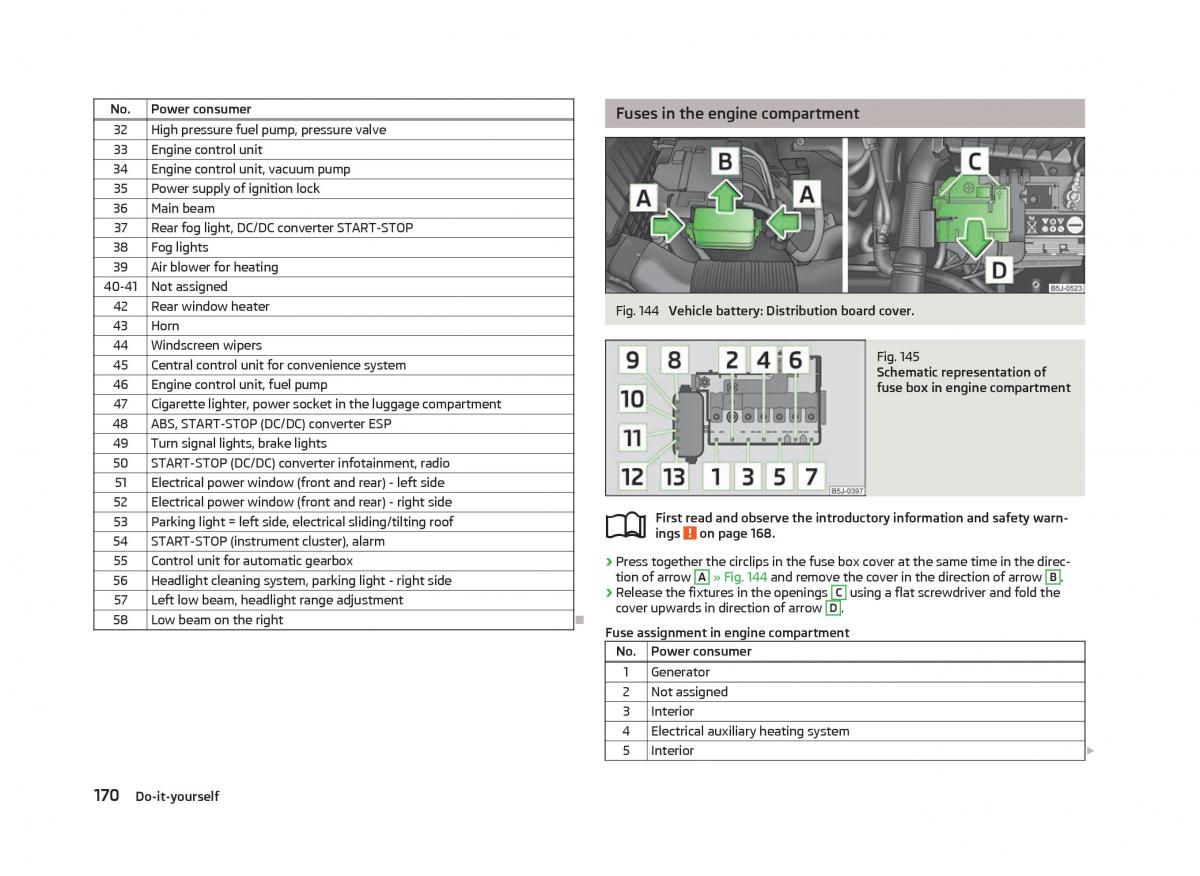 Skoda Fabia II 2 owners manual / page 172