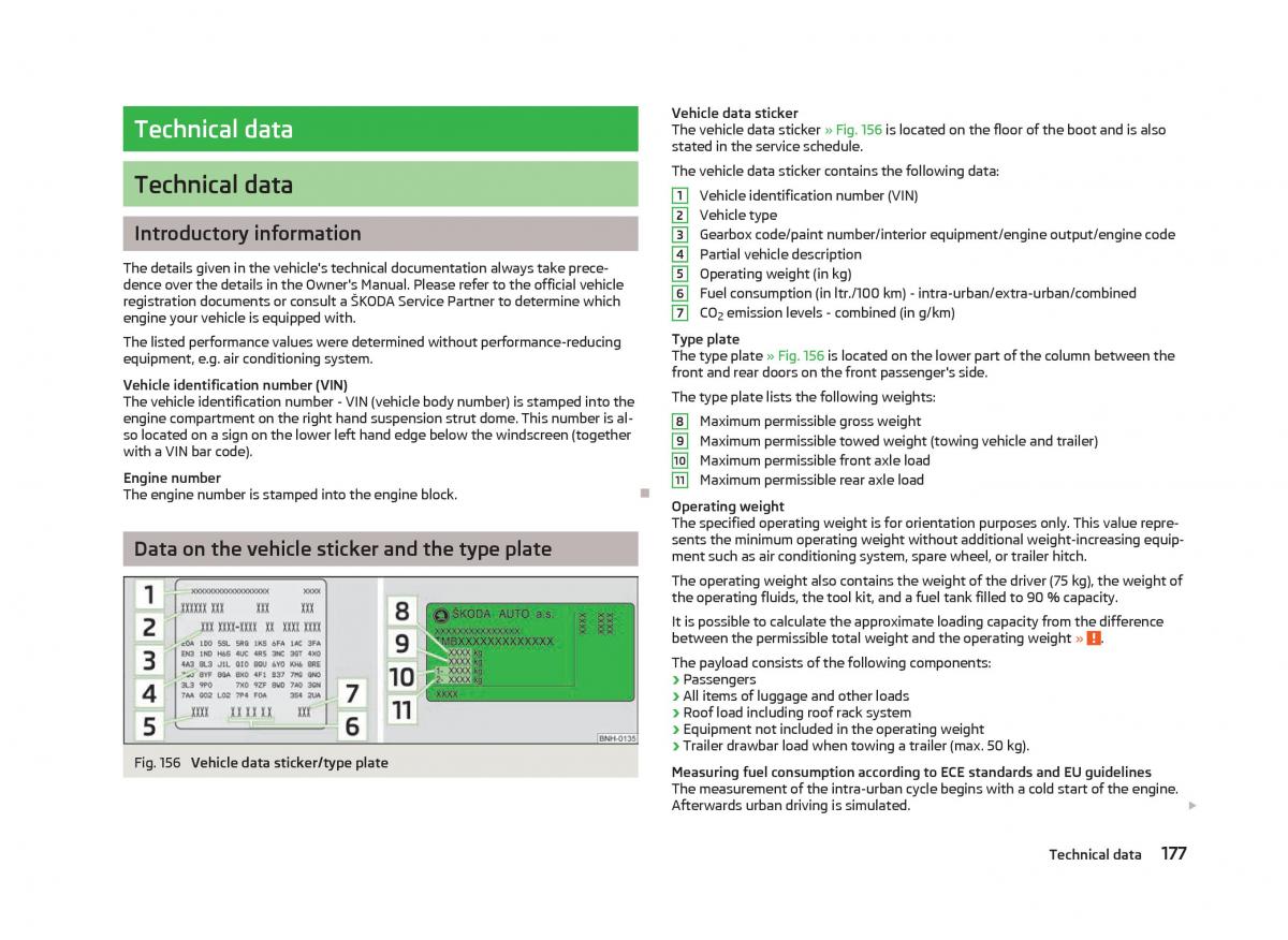 Skoda Fabia II 2 owners manual / page 179