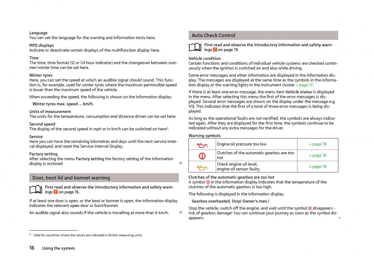 Skoda Fabia II 2 owners manual / page 18