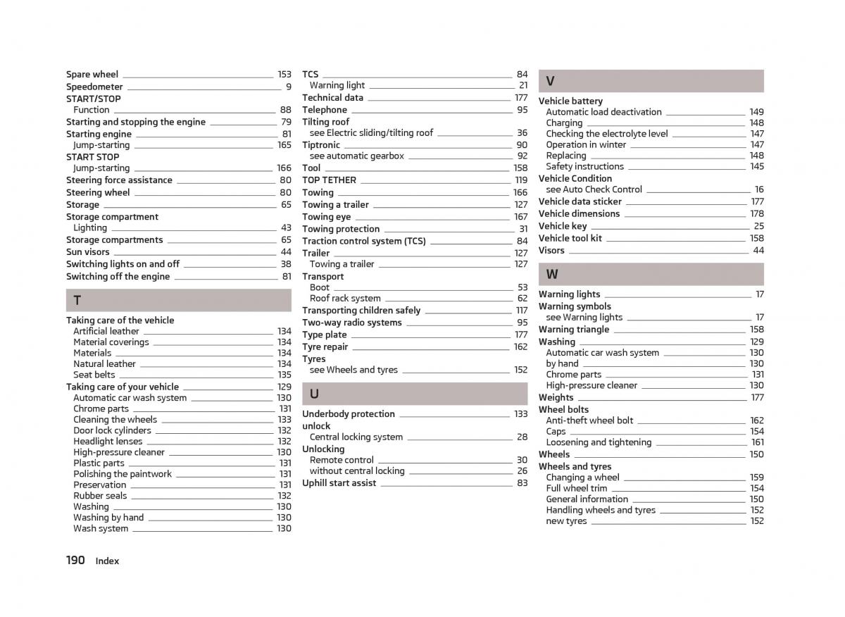 Skoda Fabia II 2 owners manual / page 192