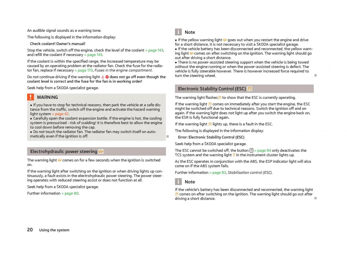 Skoda Fabia II 2 owners manual / page 22