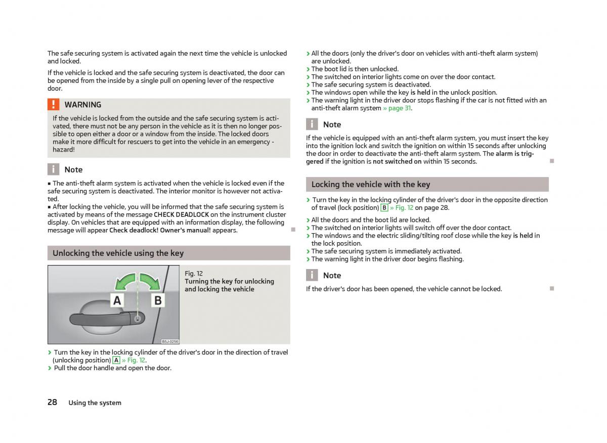 Skoda Fabia II 2 owners manual / page 30