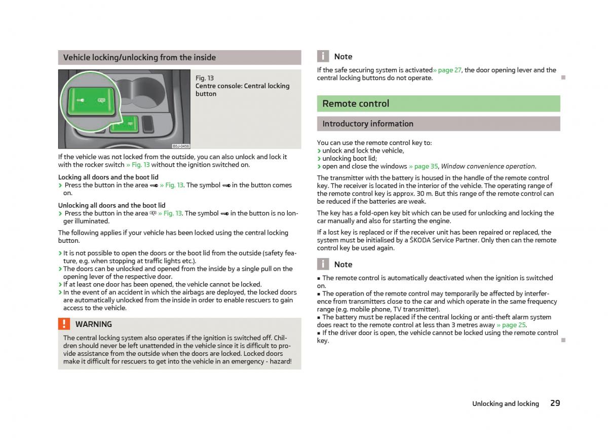 Skoda Fabia II 2 owners manual / page 31