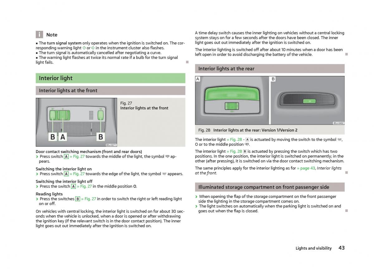 Skoda Fabia II 2 owners manual / page 45