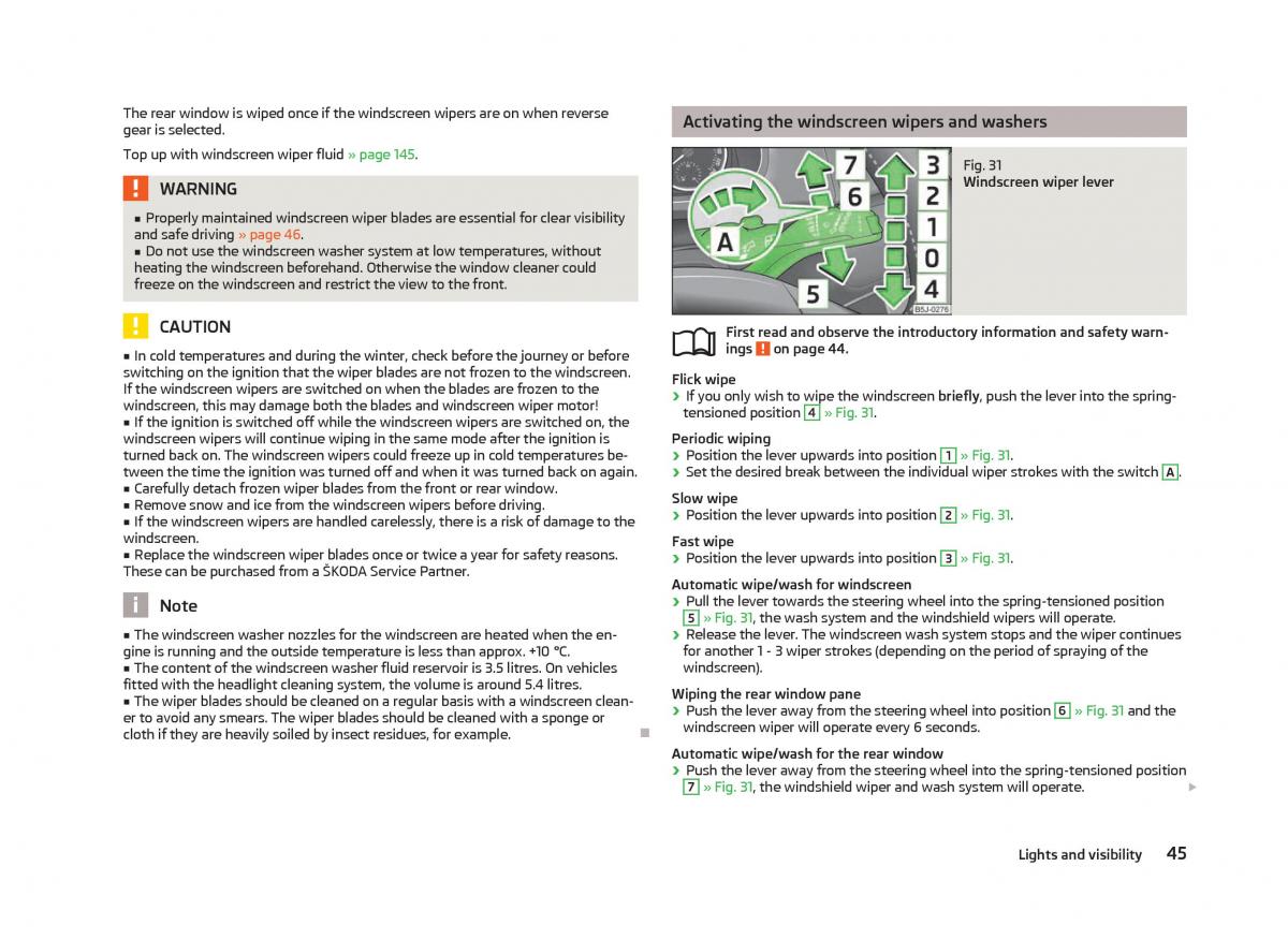 Skoda Fabia II 2 owners manual / page 47