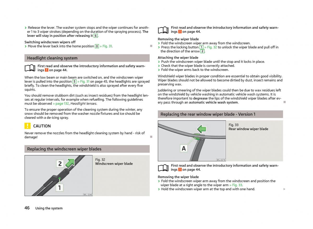 Skoda Fabia II 2 owners manual / page 48