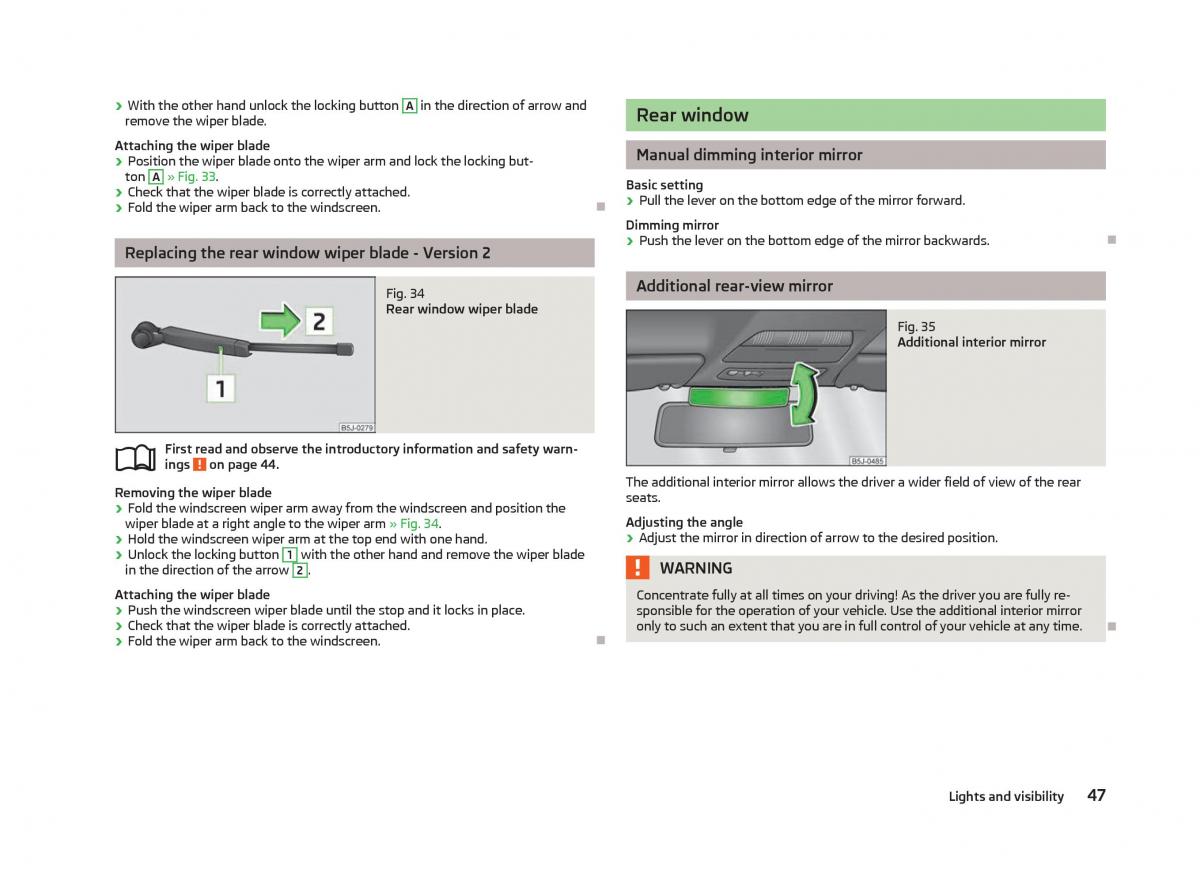 Skoda Fabia II 2 owners manual / page 49