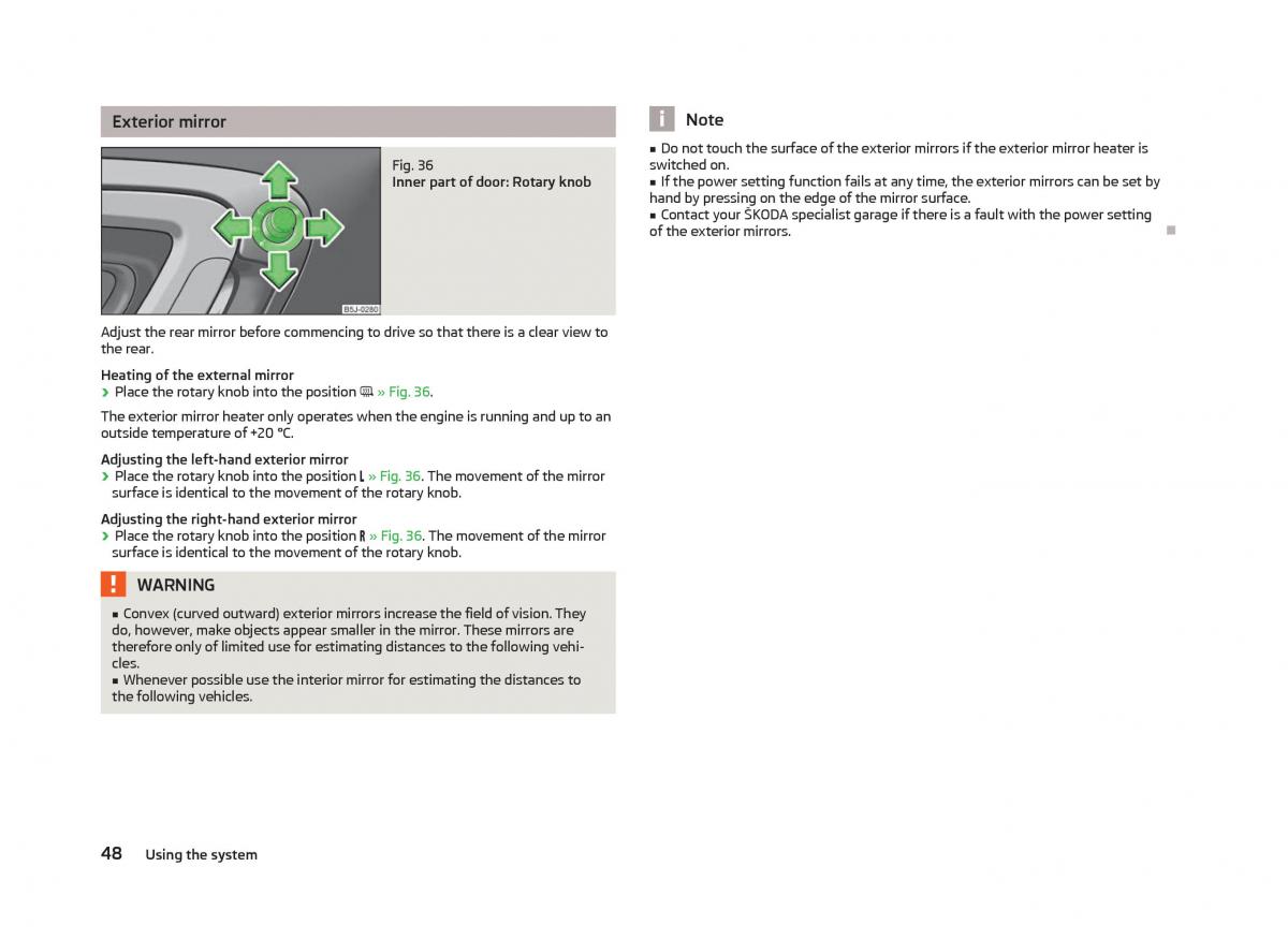 Skoda Fabia II 2 owners manual / page 50