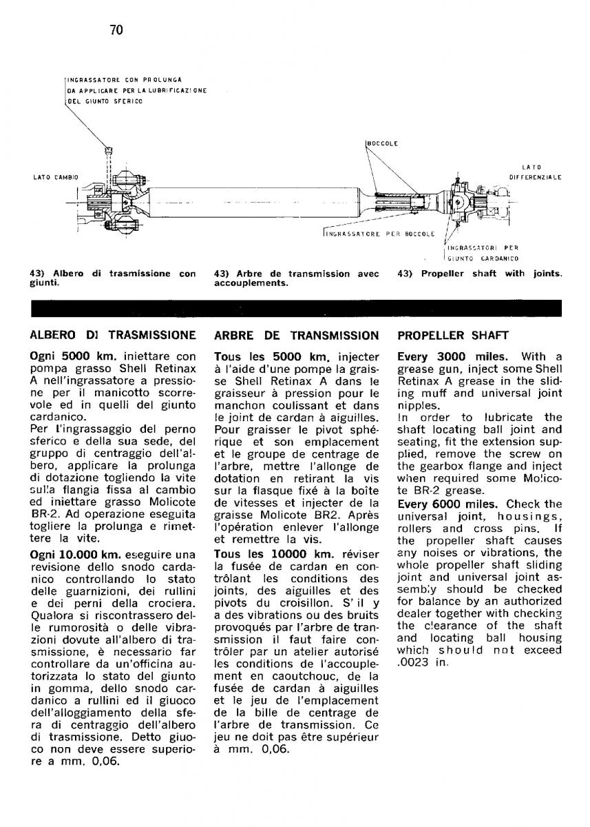 Ferrari 330 GT owners manual / page 73