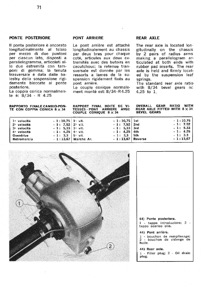 Ferrari 330 GT owners manual / page 74