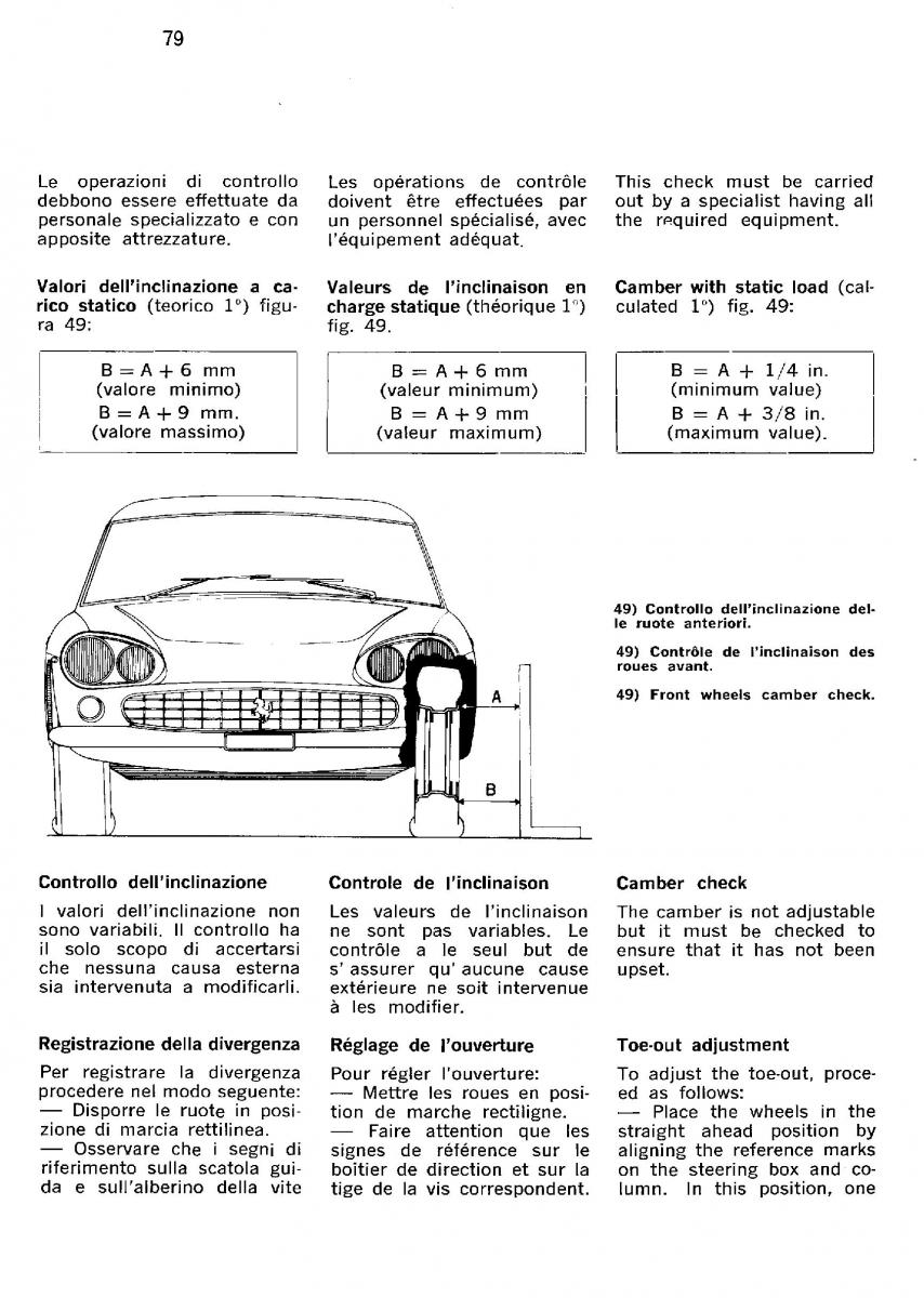 Ferrari 330 GT owners manual / page 82