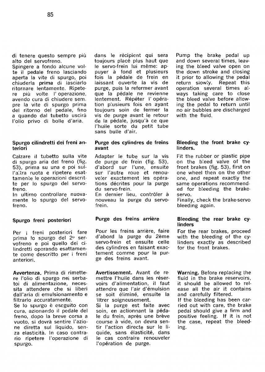 Ferrari 330 GT owners manual / page 88