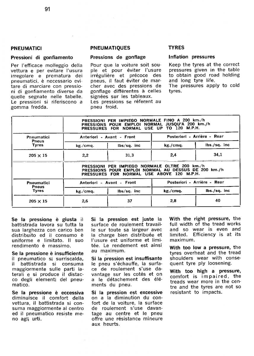 Ferrari 330 GT owners manual / page 94