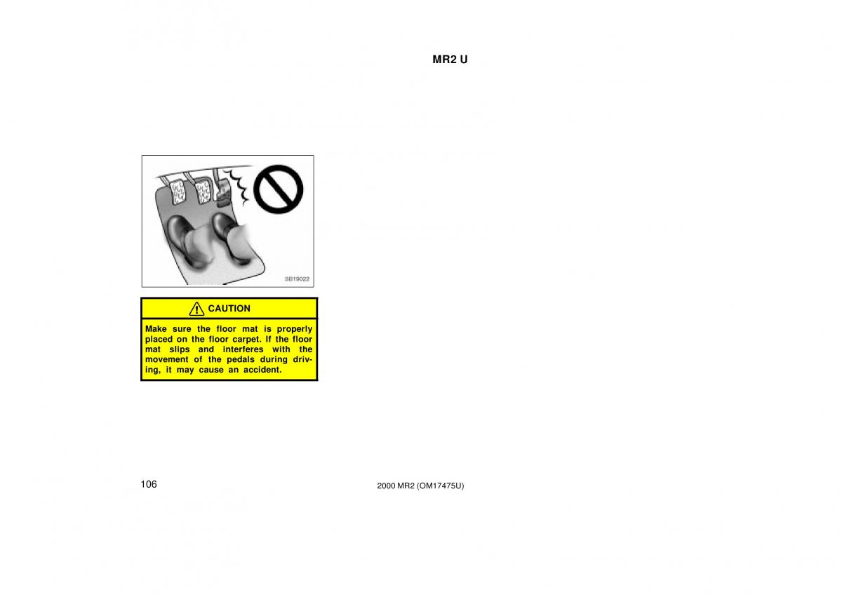 manual  Toyota MR2 Spyder MR S roadster owners manual / page 110