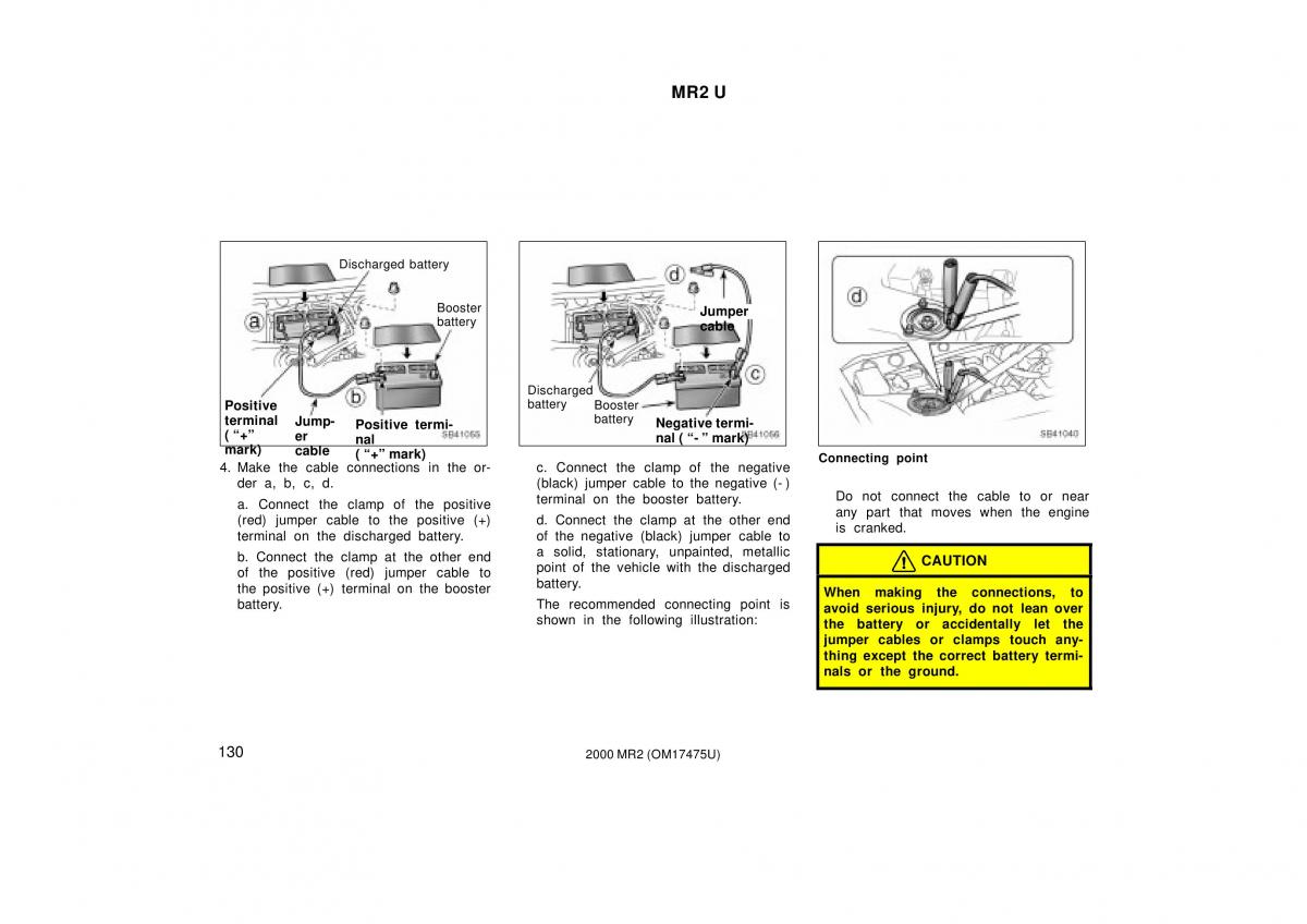 manual  Toyota MR2 Spyder MR S roadster owners manual / page 134