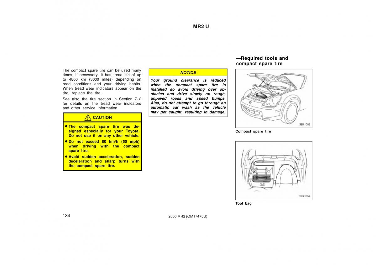 Toyota MR2 Spyder MR S roadster owners manual / page 138