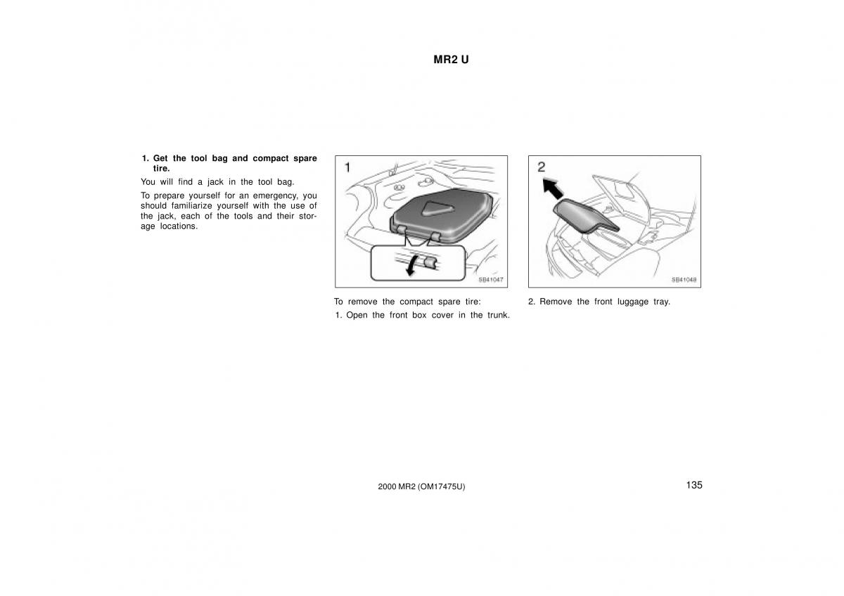 manual  Toyota MR2 Spyder MR S roadster owners manual / page 139