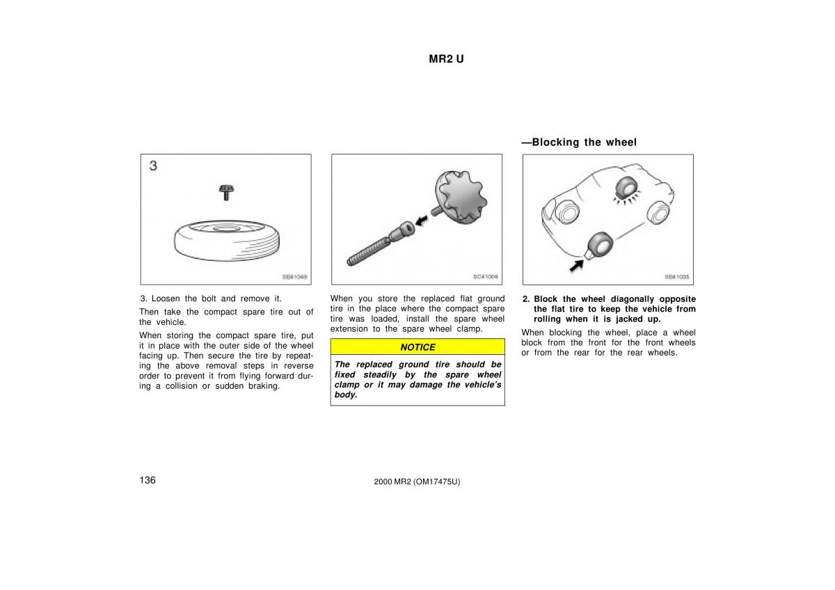 manual  Toyota MR2 Spyder MR S roadster owners manual / page 140