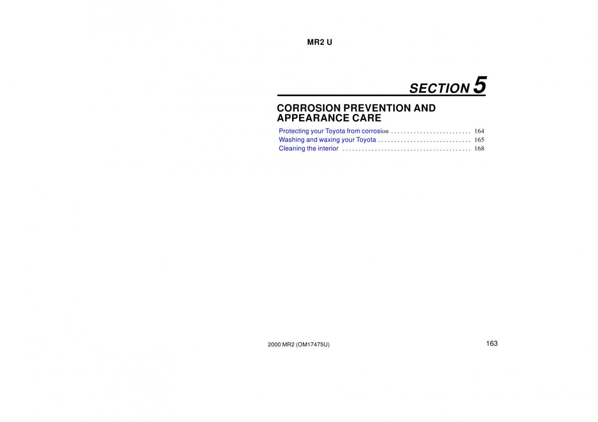 manual  Toyota MR2 Spyder MR S roadster owners manual / page 167