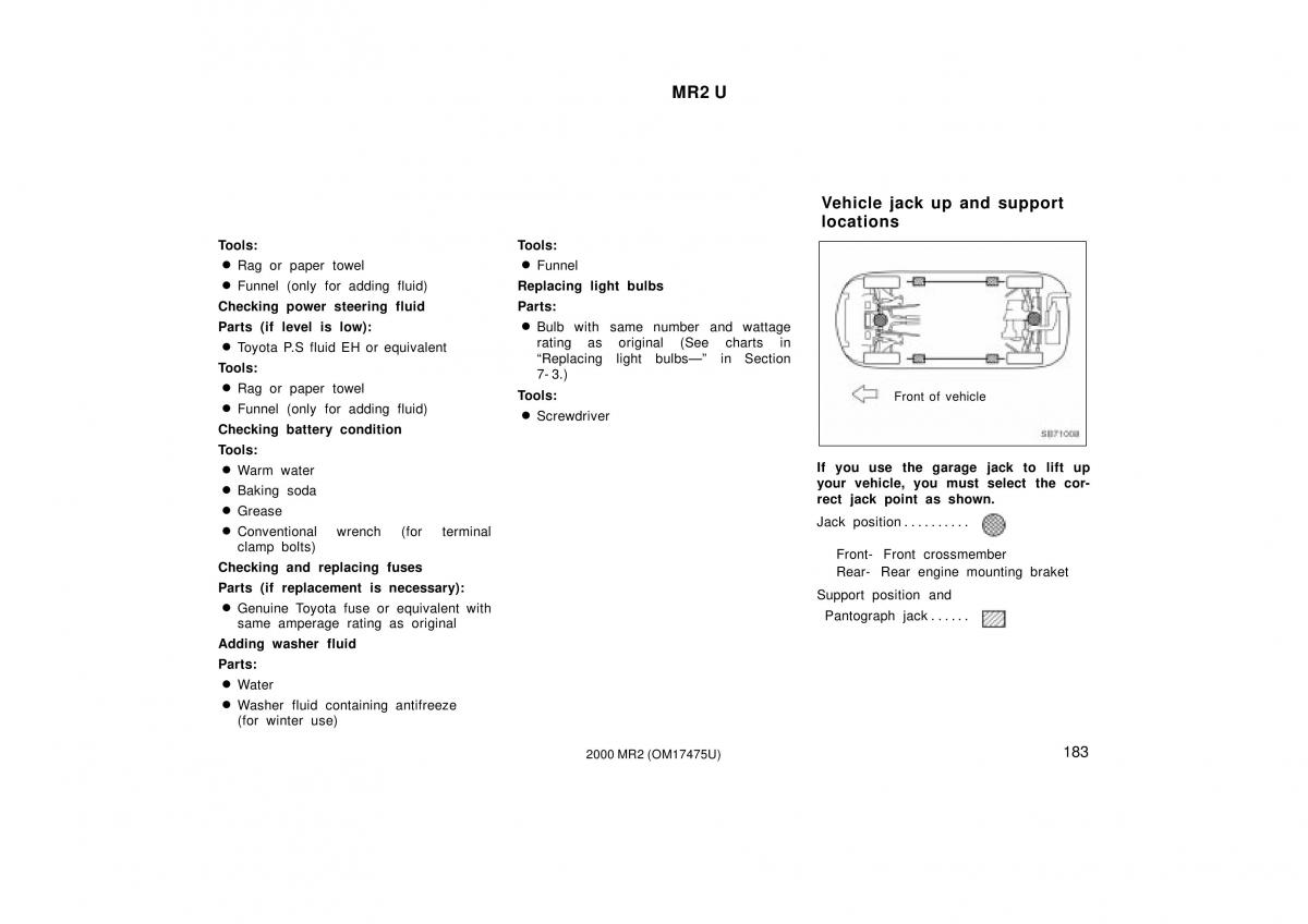 manual  Toyota MR2 Spyder MR S roadster owners manual / page 187