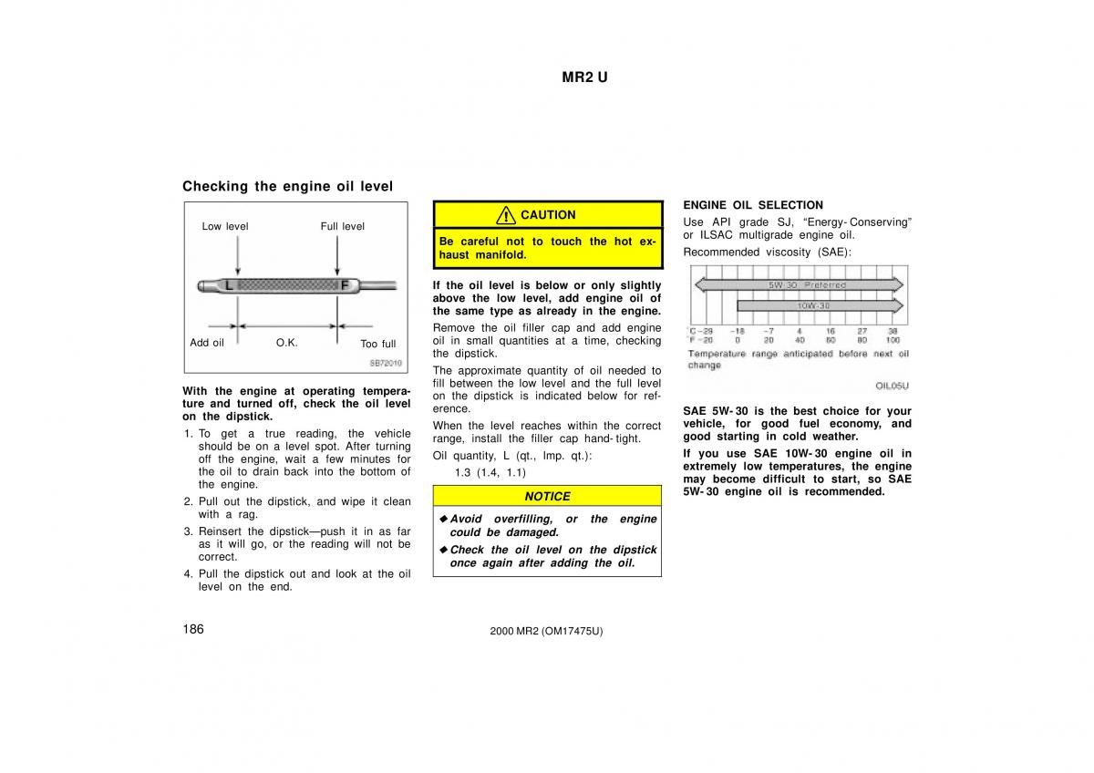 manual  Toyota MR2 Spyder MR S roadster owners manual / page 190