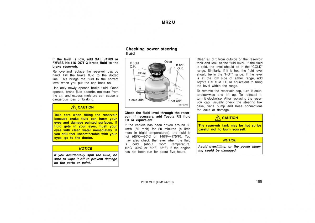 manual  Toyota MR2 Spyder MR S roadster owners manual / page 193