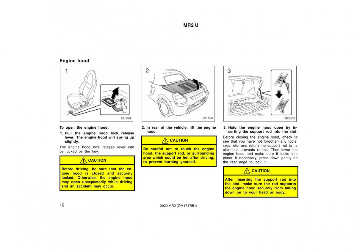 Toyota MR2 Spyder MR S roadster owners manual / page 20