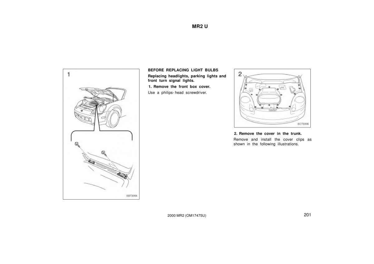 manual  Toyota MR2 Spyder MR S roadster owners manual / page 205