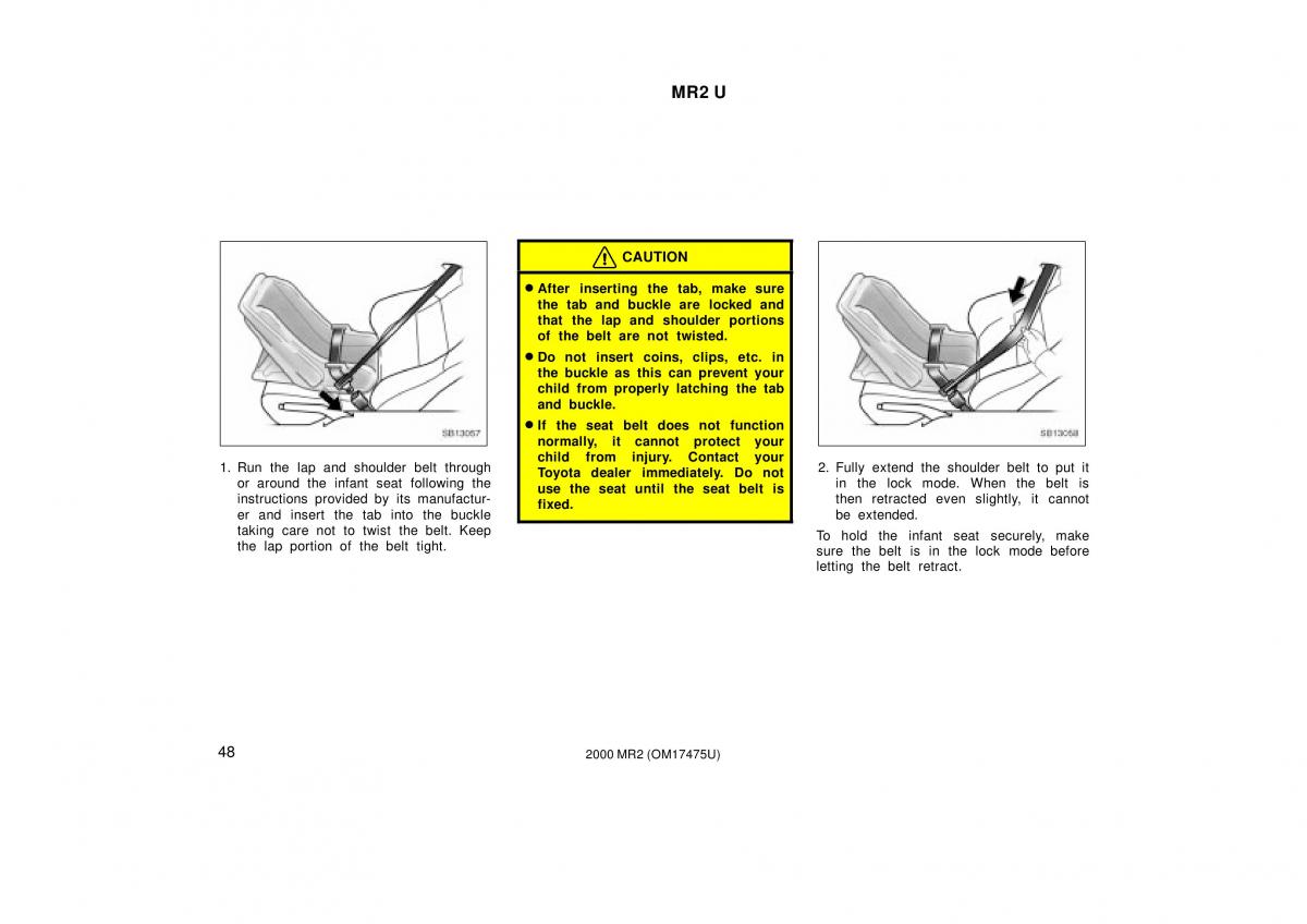 manual  Toyota MR2 Spyder MR S roadster owners manual / page 52