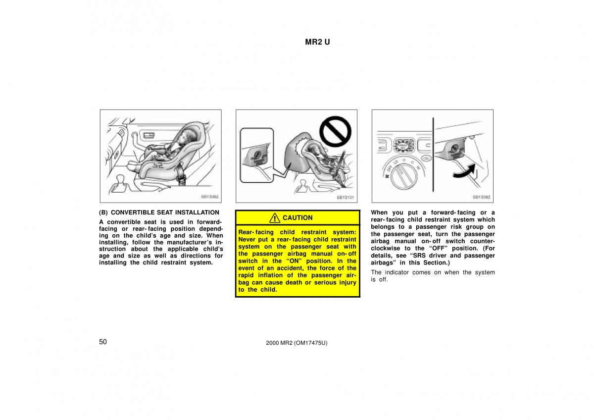 manual  Toyota MR2 Spyder MR S roadster owners manual / page 54