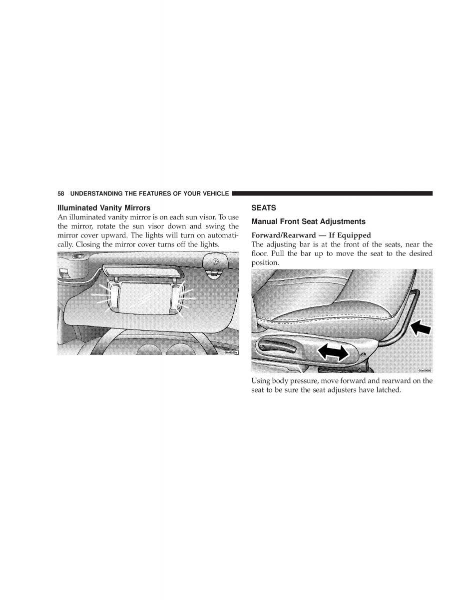 Chrysler Sebring JR27 Convertible owners manual / page 58