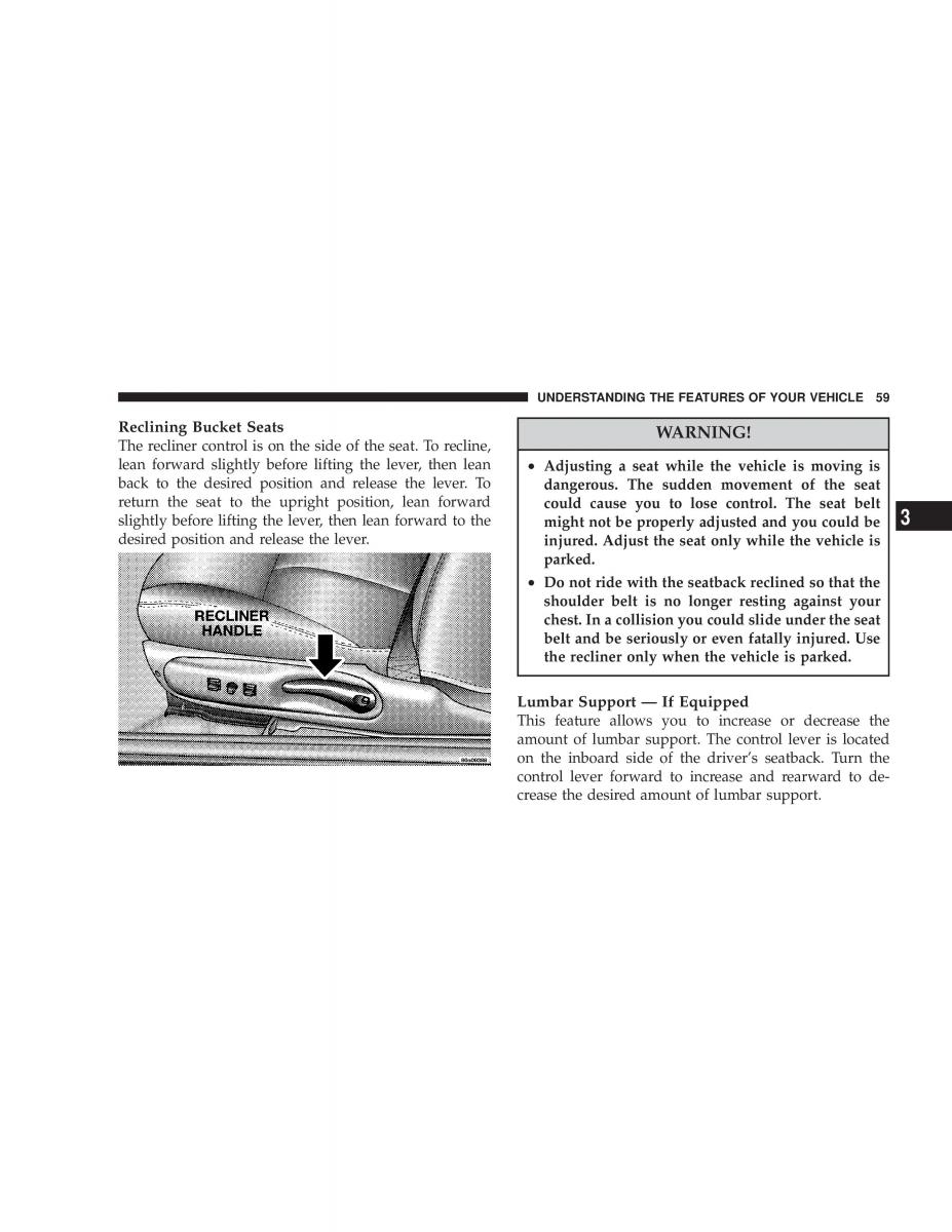 Chrysler Sebring JR27 Convertible owners manual / page 59