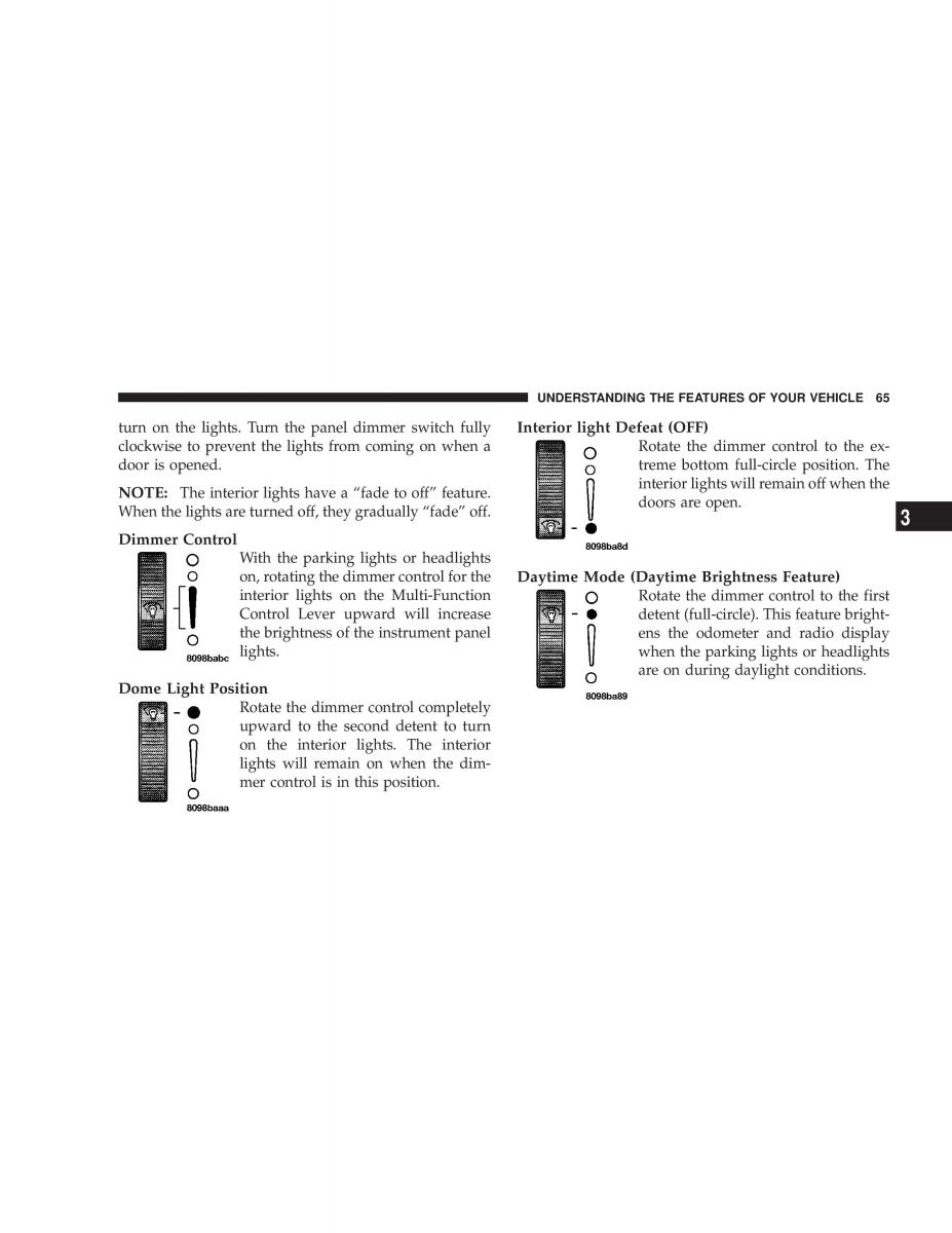 Chrysler Sebring JR27 Convertible owners manual / page 65