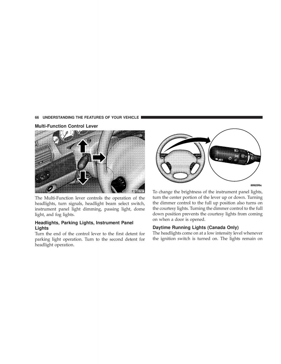 Chrysler Sebring JR27 Convertible owners manual / page 66