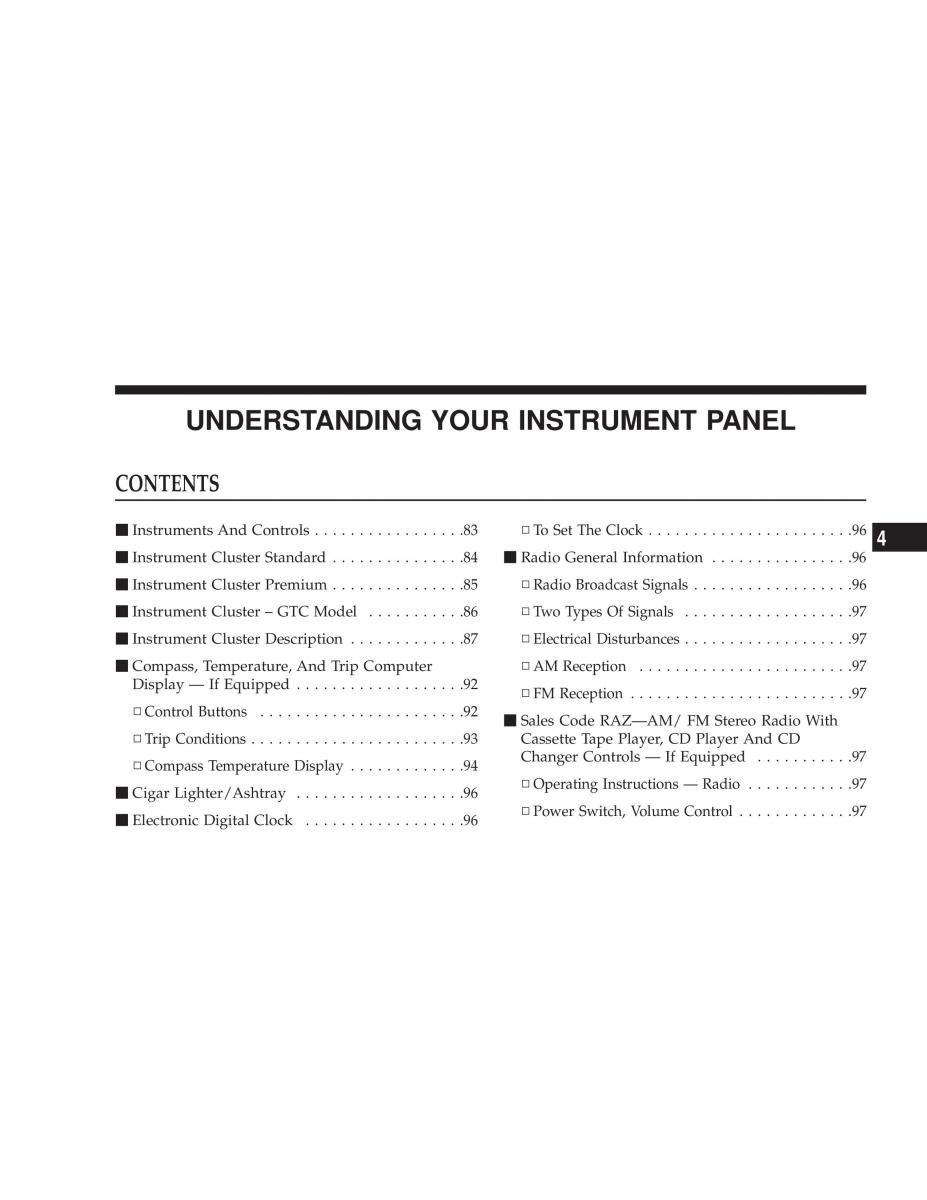 Chrysler Sebring JR27 Convertible owners manual / page 79