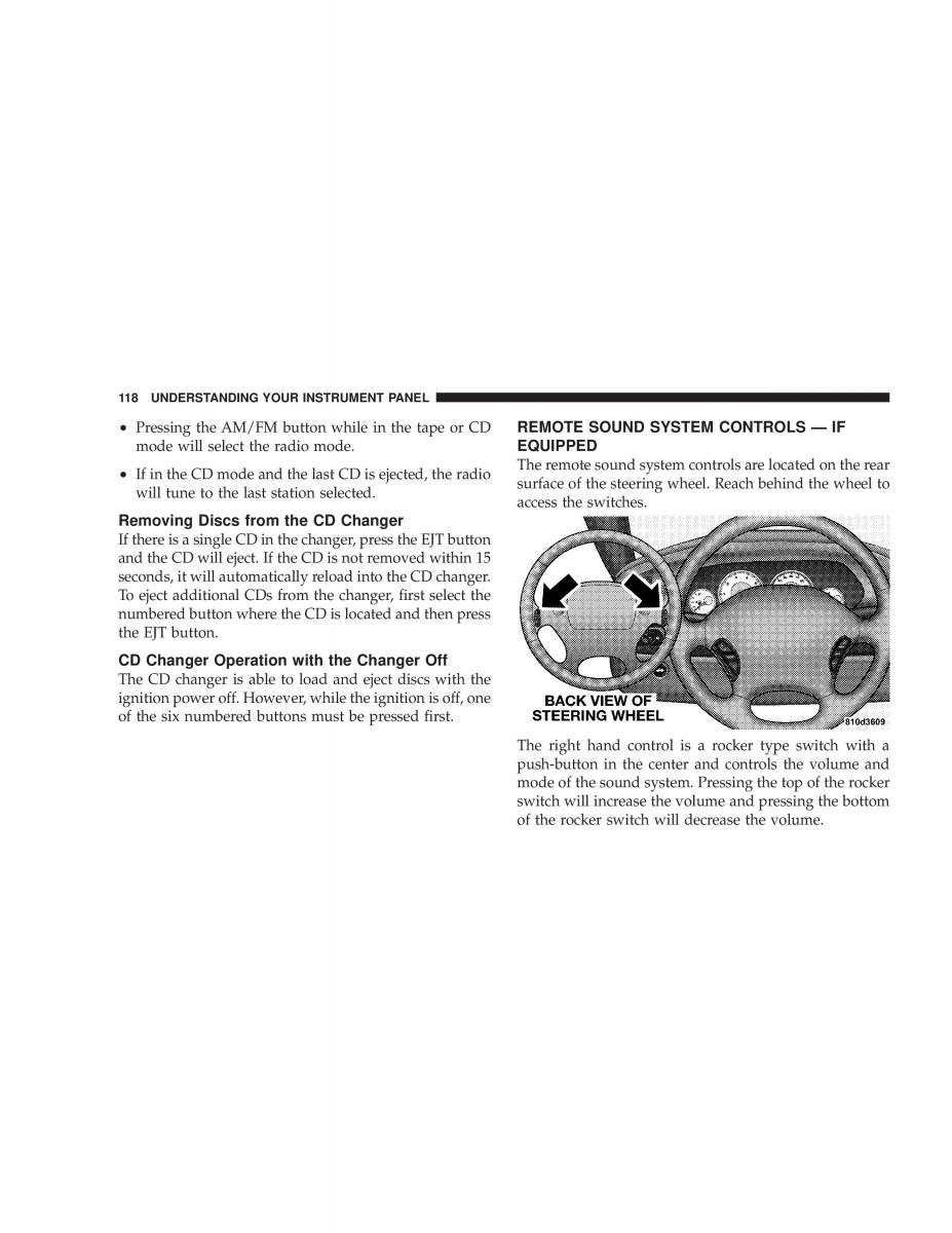 Chrysler Sebring JR27 Convertible owners manual / page 118