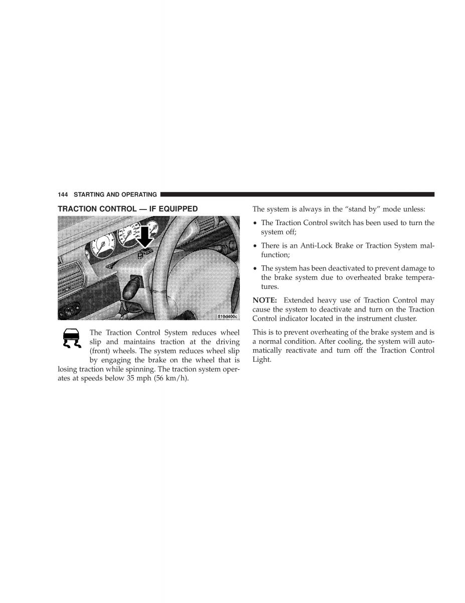 Chrysler Sebring JR27 Convertible owners manual / page 144