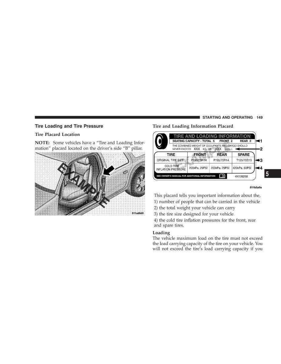 Chrysler Sebring JR27 Convertible owners manual / page 149