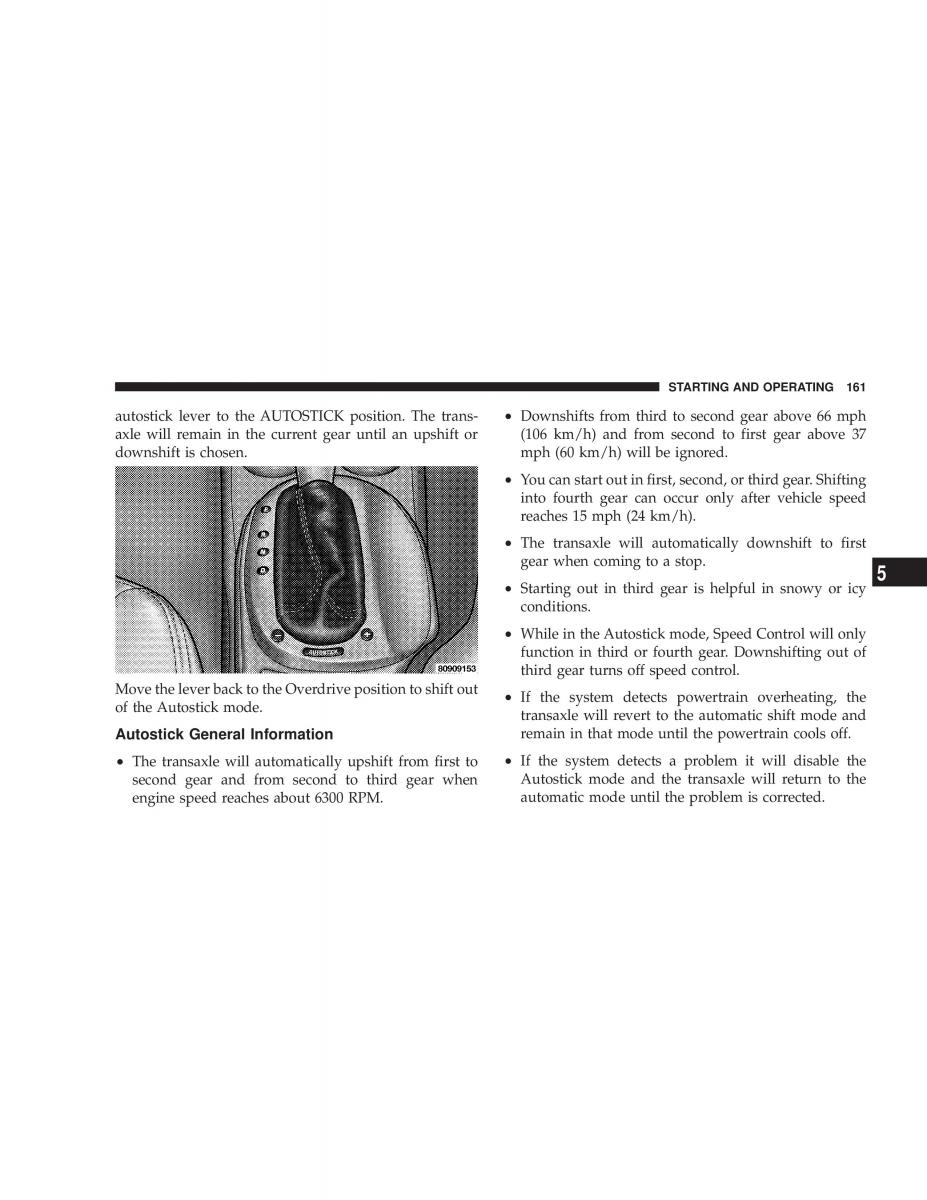 Chrysler Sebring JR27 Convertible owners manual / page 161