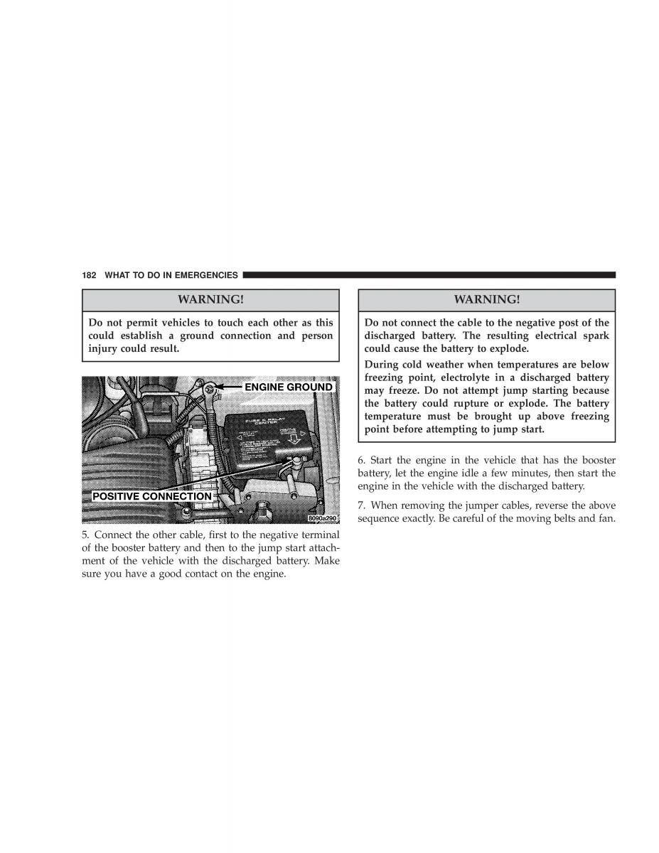 Chrysler Sebring JR27 Convertible owners manual / page 182