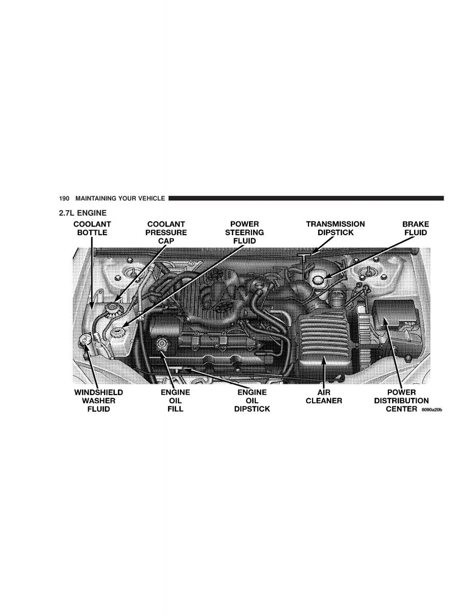 Chrysler Sebring JR27 Convertible owners manual / page 190