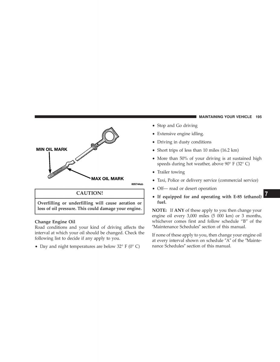 Chrysler Sebring JR27 Convertible owners manual / page 195