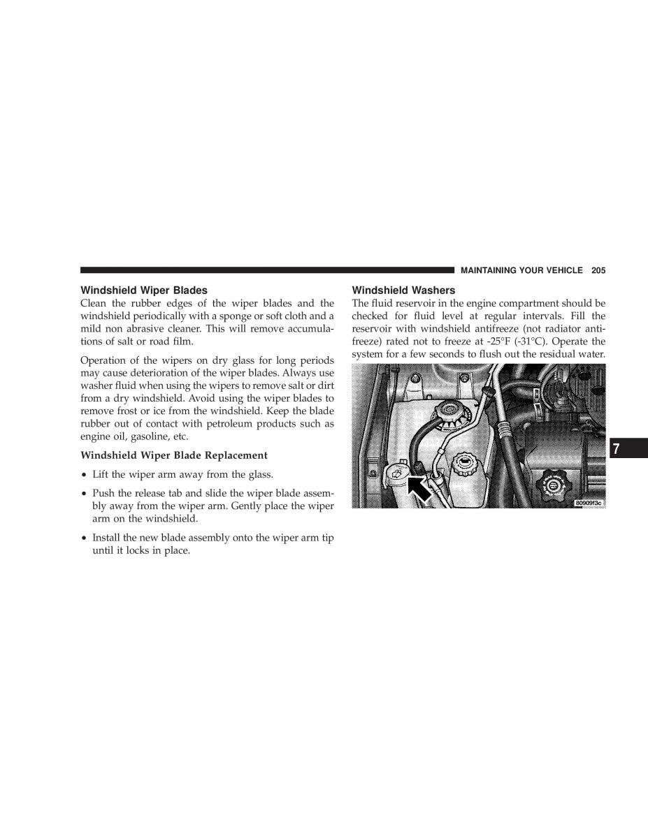 Chrysler Sebring JR27 Convertible owners manual / page 205