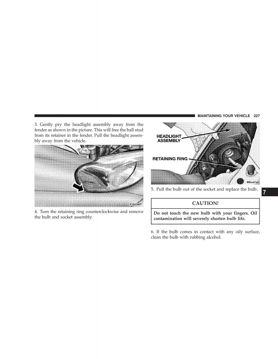 Chrysler Sebring JR27 Convertible owners manual / page 227