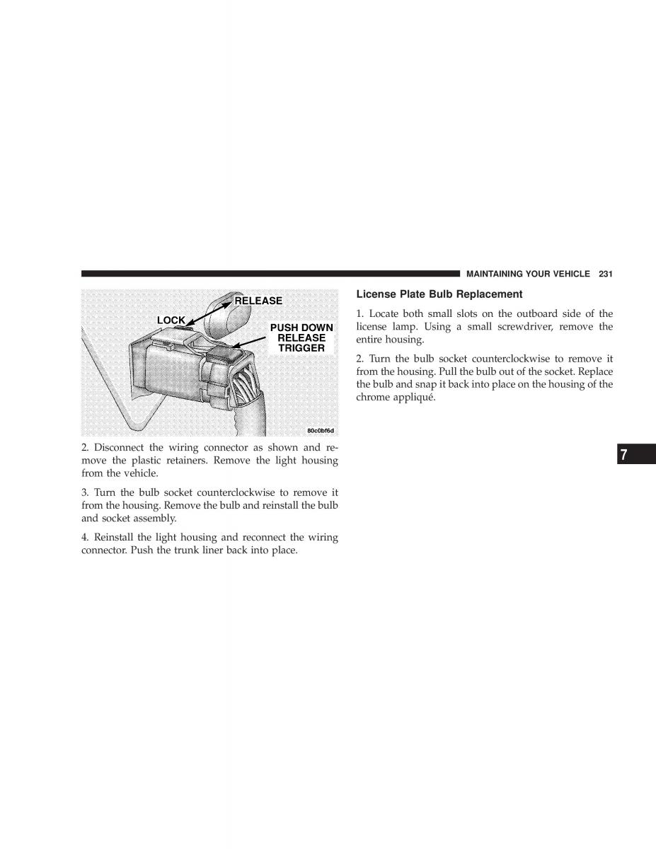 Chrysler Sebring JR27 Convertible owners manual / page 231