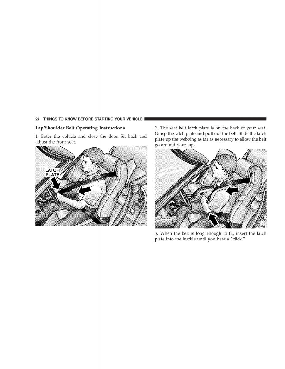 Chrysler Sebring JR27 Convertible owners manual / page 24