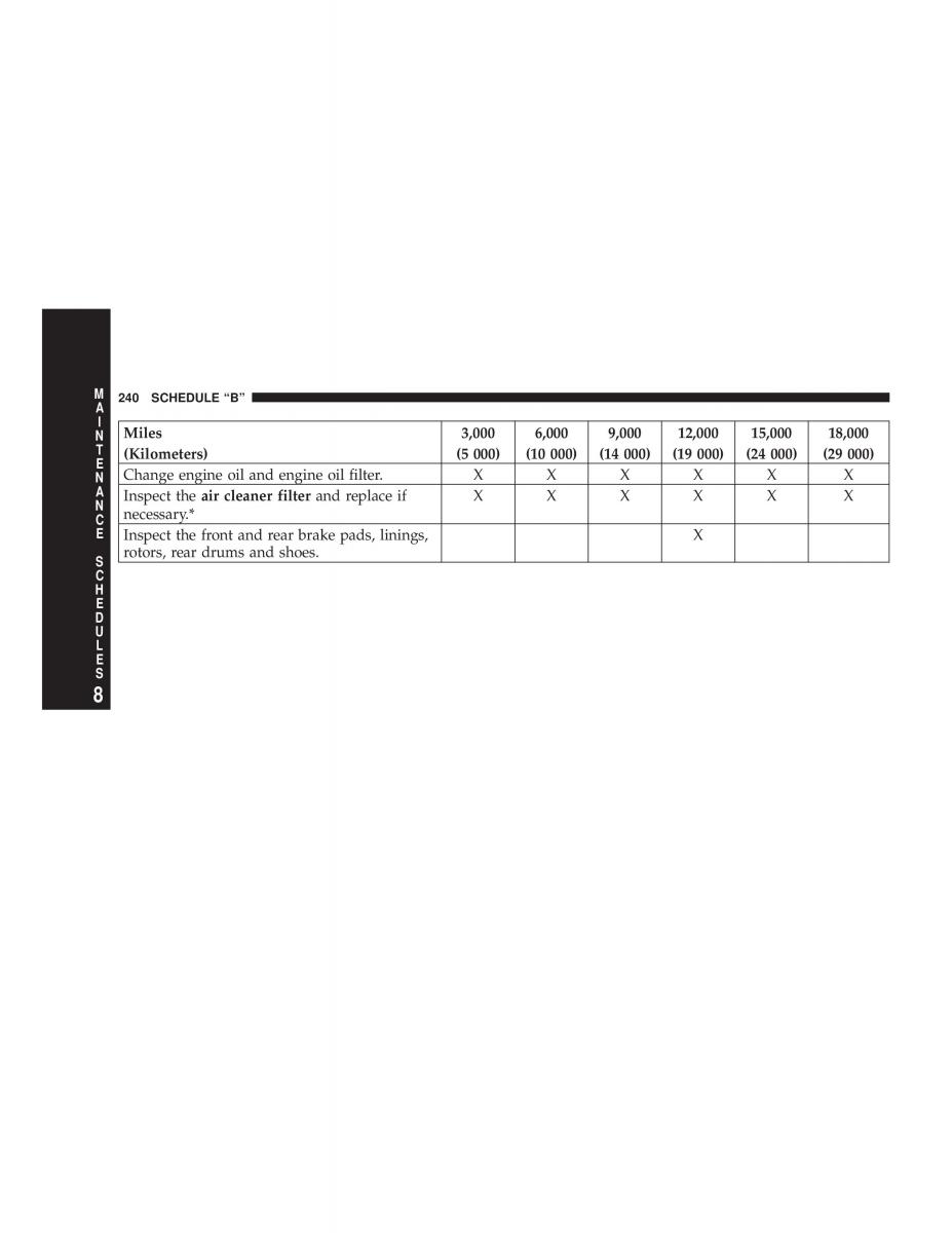 Chrysler Sebring JR27 Convertible owners manual / page 240