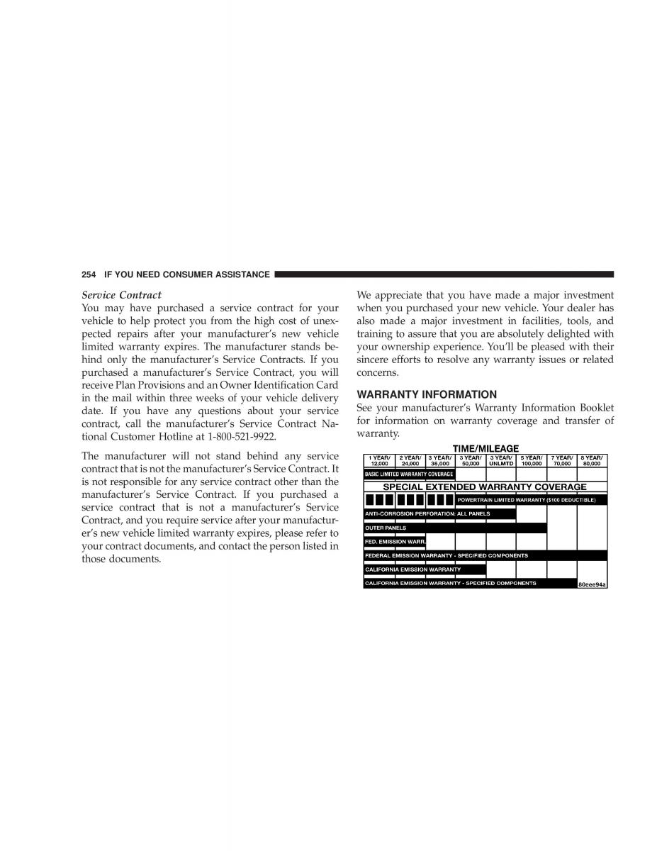 Chrysler Sebring JR27 Convertible owners manual / page 254